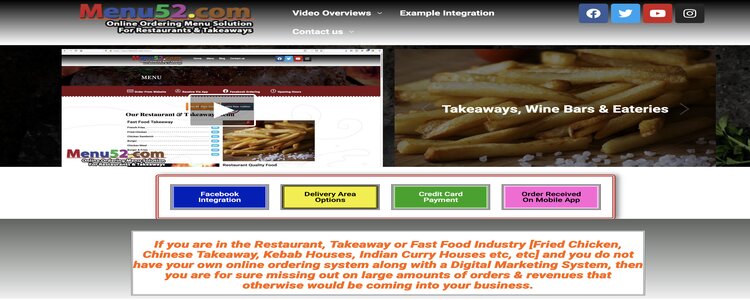 Menu52 Restaurant Ordering System